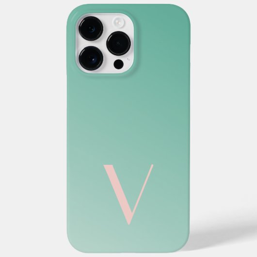 Aangepaste minimale gradiënt Blauwgroen Modern Mon Case-Mate iPhone Case (Achterkant)