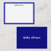 Aangepaste minimale kalligrafie naam & grens marin notitiekaartje (Voorkant / Achterkant)