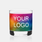 Aangepaste minimale Sjabloon Modern Elegant Logo h Whisky Glas (Achterkant)
