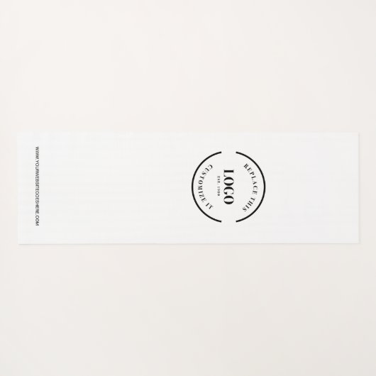 Aangepaste minimale White Business Logo-website Yogamat (Achterkant (horizontaal))