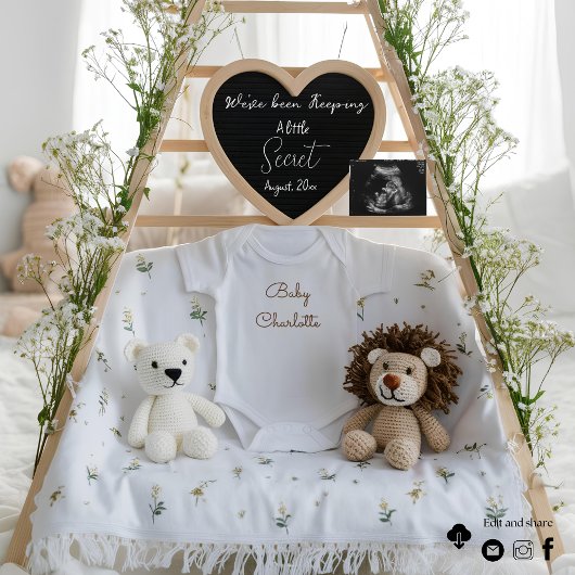 Aangepaste minimale witte zwangerschapsaankondigin kaart