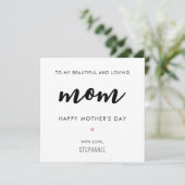 Aangepaste minimalistisch en modern mam Moederdag Kaart (Staand voorkant)