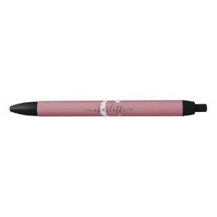 Aangepaste minimalistisch stoffig roze zwarte inkt pen