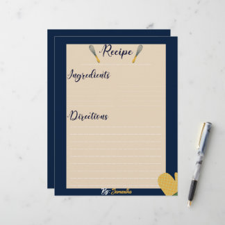 Aangepaste minimalistische blauw Culinair Recepten