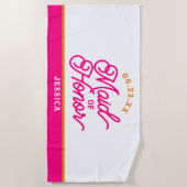 Aangepaste minimalistische bruidsmeisje strandhand strandlaken (Voorkant)