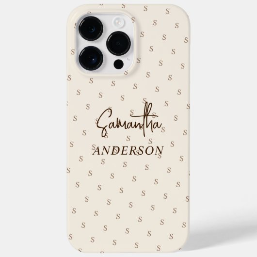 Aangepaste minimalistische crème Case-Mate iPhone case (Achterkant)