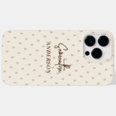 Aangepaste minimalistische crème Case-Mate iPhone case (Achterkant (horizontaal))