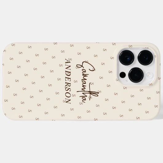 Aangepaste minimalistische crème Case-Mate iPhone case (Achterkant (horizontaal))