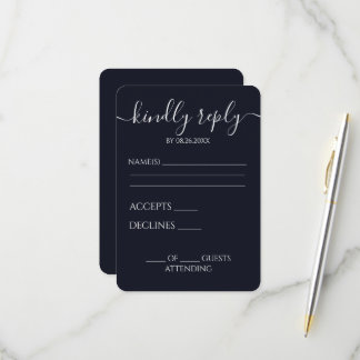 Aangepaste Minimalistische Effen Kleur Huwelijk RSVP Kaartje
