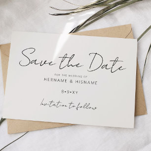 Aangepaste minimalistische elegante eenvoudige mod save the date