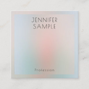 Aangepaste Minimalistische Elegante Pastelkleuren Vierkante Visitekaartje