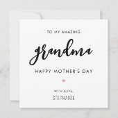 Aangepaste minimalistische en moderne oma Moederda Kaart (Voorkant)