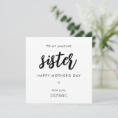 Aangepaste minimalistische en moderne zuster Moede Kaart (Staand voorkant)
