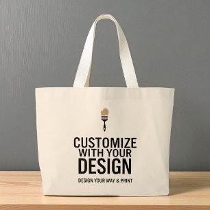 Aangepaste Minimalistische Gepersonaliseerde Bedri Grote Tote Bag