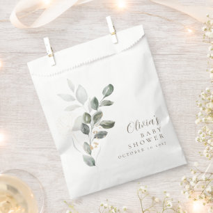 Aangepaste minimalistische gouden groen Baby showe Bedankzakje