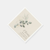 Aangepaste minimalistische gouden groene bruidsdou servet (Hoek)