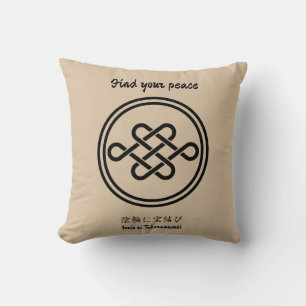 Aangepaste minimalistische Japanse familie Crest Kussen