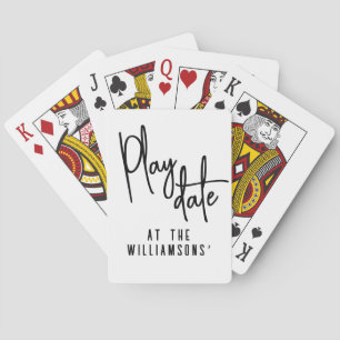 Aangepaste Minimalistische Leuk Witte Zwarte Scrip Pokerkaarten