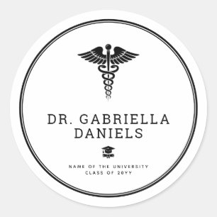 Aangepaste minimalistische medische school dokter ronde sticker