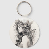 Aangepaste minimalistische moderne chique geperson sleutelhanger (Achterkant)