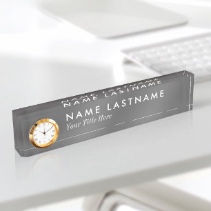 Aangepaste minimalistische moderne grijs naam Bord Naambordje