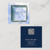 Aangepaste minimalistische moderne QR-code Logo Vierkante Visitekaartje (Voorkant / Achterkant)