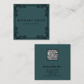 Aangepaste minimalistische moderne QR-code Logo Vierkante Visitekaartje (Voorkant / Achterkant)