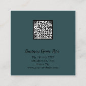 Aangepaste minimalistische moderne QR-code Logo Vierkante Visitekaartje (Achterkant)