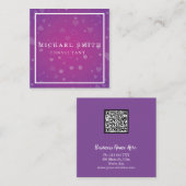 Aangepaste minimalistische moderne QR-code Logo Vierkante Visitekaartje (Voorkant / Achterkant)