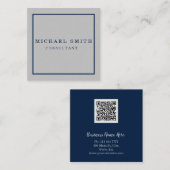 Aangepaste minimalistische moderne QR-code Logo Vierkante Visitekaartje (Voorkant / Achterkant)