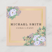 Aangepaste minimalistische moderne QR-code Logo Vierkante Visitekaartje (Voorkant)