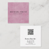 Aangepaste minimalistische moderne QR-code Logo Vierkante Visitekaartje (Voorkant / Achterkant)
