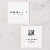 Aangepaste minimalistische moderne QR-code Logo Vierkante Visitekaartje (Voorkant / Achterkant)