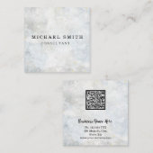 Aangepaste minimalistische moderne QR-code Logo Vierkante Visitekaartje (Voorkant / Achterkant)