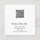 Aangepaste minimalistische moderne QR-code Logo Vierkante Visitekaartje (Achterkant)