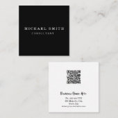 Aangepaste minimalistische moderne QR-code Logo Vierkante Visitekaartje (Voorkant / Achterkant)