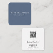 Aangepaste minimalistische moderne QR-code Logo Vierkante Visitekaartje (Voorkant / Achterkant)