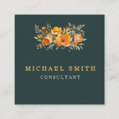 Aangepaste minimalistische moderne QR-code Logo Vierkante Visitekaartje (Voorkant)