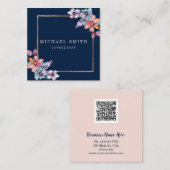 Aangepaste minimalistische moderne QR-code Logo Vierkante Visitekaartje (Voorkant / Achterkant)