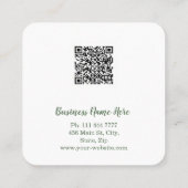 Aangepaste minimalistische moderne QR-code Logo Vierkante Visitekaartje (Achterkant)