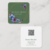 Aangepaste minimalistische moderne QR-code Logo Vierkante Visitekaartje (Voorkant / Achterkant)