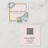 Aangepaste minimalistische moderne QR-code Logo Vierkante Visitekaartje (Voorkant / Achterkant)