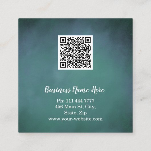 Aangepaste minimalistische moderne QR-code Logo Vierkante Visitekaartje (Achterkant)