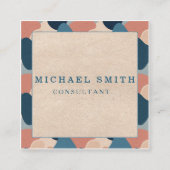 Aangepaste minimalistische moderne QR-code Logo Vierkante Visitekaartje (Voorkant)