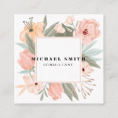 Aangepaste minimalistische moderne QR-code Logo Vierkante Visitekaartje (Voorkant)