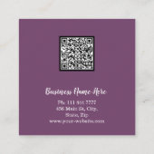 Aangepaste minimalistische moderne QR-code Logo Vierkante Visitekaartje (Achterkant)