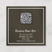 Aangepaste minimalistische moderne QR-code Logo Vierkante Visitekaartje (Achterkant)