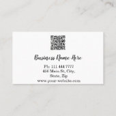 Aangepaste minimalistische moderne QR-code Logo Visitekaartje (Achterkant)