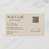 Aangepaste minimalistische moderne QR-code Logo Visitekaartje (Achterkant)