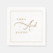 Aangepaste minimalistische monogram bruiloft serve servet (Voorkant)